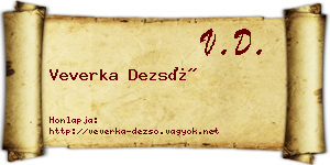 Veverka Dezső névjegykártya